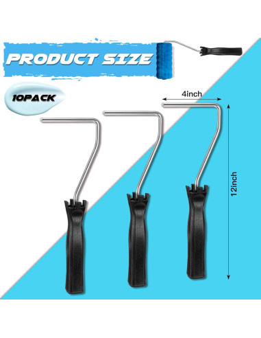 Baderke 10 Pcs Mini Rodillo de Pintura 10.16 cm con Mango