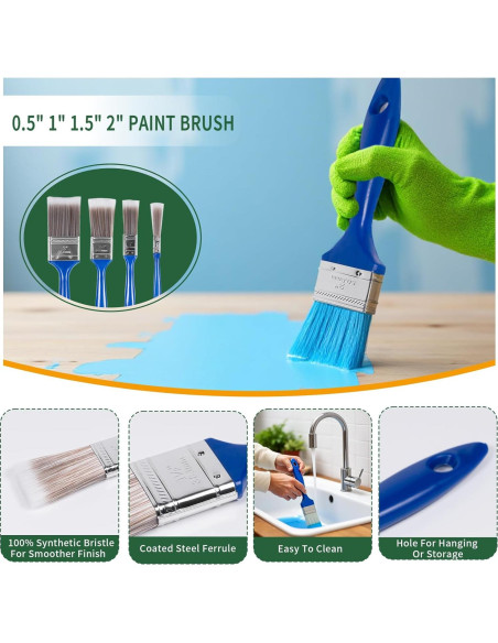 Kit de Rodillos de Pintura 19 Piezas Ozzagar - 4" Rodillo, Brochas y Más