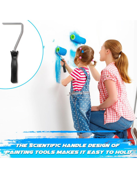 Baderke 10 Pcs Mini Rodillo de Pintura 10.16 cm con Mango