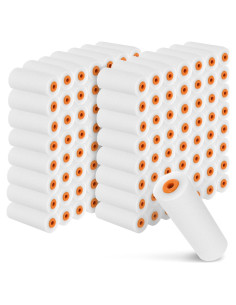 120 Mini Rodillos de Pintura de Espuma EupHHonycs 10cm Blanco