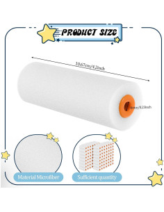120 Mini Rodillos de Pintura de Espuma EupHHonycs 10cm Blanco 2
