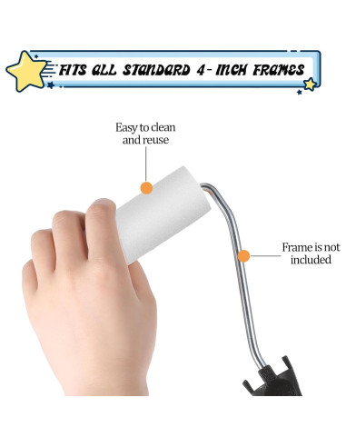 120 Mini Rodillos de Pintura de Espuma EupHHonycs 10cm Blanco