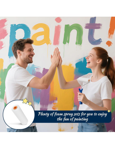 120 Mini Rodillos de Pintura de Espuma EupHHonycs 10cm Blanco