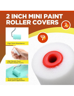 Kit de Rodillo de Pintura Leumoi 30 Piezas 2" con Bandeja 2