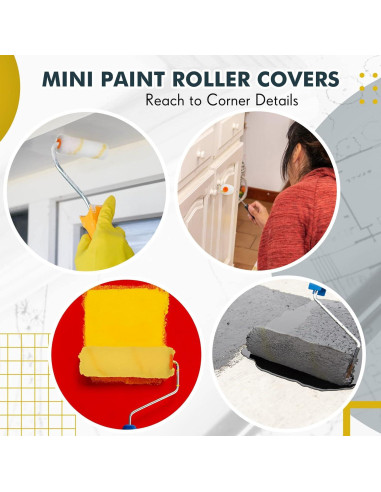 Cubiertas de Rodillo de Pintura Leumoi 100 Pcs 10.16 cm Microfibra