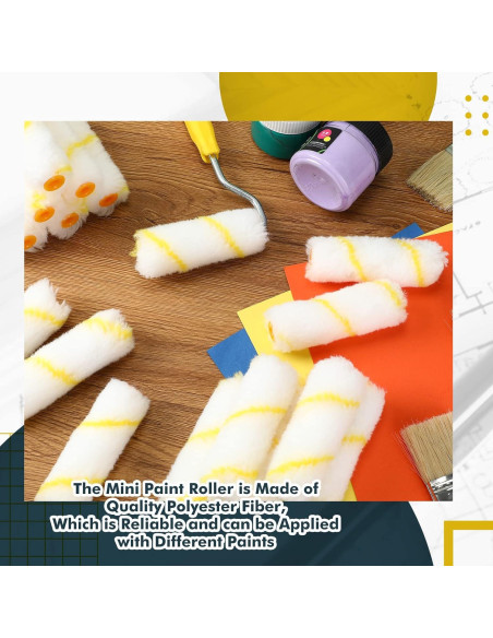 Cubiertas de Rodillo de Pintura Leumoi 100 Pcs 10.16 cm Microfibra