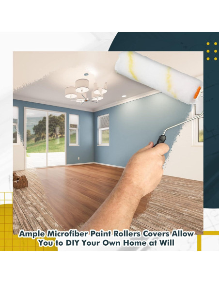 Cubiertas de Rodillo de Pintura Leumoi 100 Pcs 10.16 cm Microfibra