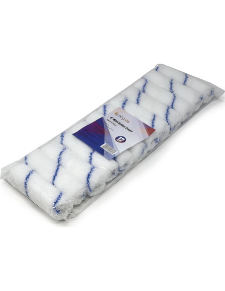 Cubiertas de Rodillo de Pintura Microfibra Allgala 4" - 12 Piezas