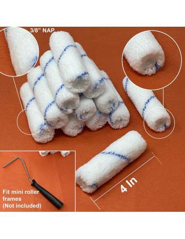 Cubiertas de Rodillo de Pintura Microfibra Allgala 4" - 12 Piezas