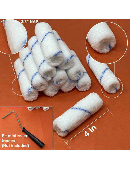 Cubiertas de Rodillo de Pintura Microfibra Allgala 4" - 12 Piezas