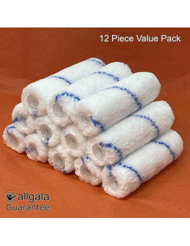 Cubiertas de Rodillo de Pintura Microfibra Allgala 4" - 12 Piezas