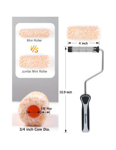 Rodillo de Pintura Mini ROLLINGDOG 4" Microfibra 3/8" Nap 2