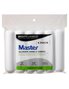 Rodillo Mini de Espuma Blanca Master Bestt Liebco 15 cm - Paquete de 6