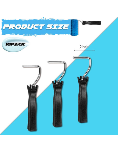 Mini Rodillo de Pintura Baderke 10 Pcs 5.08 cm Negro