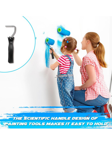 Mini Rodillo de Pintura Baderke 10 Pcs 5.08 cm Negro