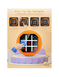 Dollox Juego Electrónico 4-en-1 Tic Tac Toe Naranja 2