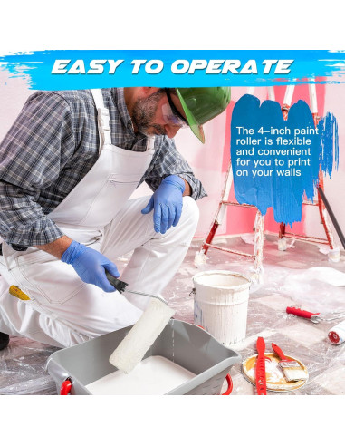 Mini Rodillo de Pintura Baderke 10 Pcs 5.08 cm Negro