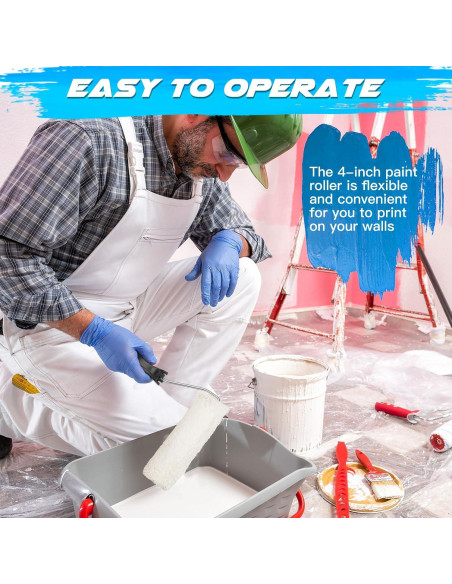 Mini Rodillo de Pintura Baderke 10 Pcs 5.08 cm Negro