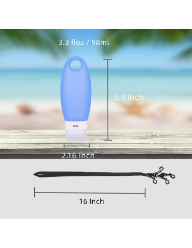 Juego de Botellas de Viaje Silicona Fullplus 3.3 Oz A prueba de Fugas