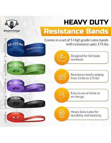 Conjunto de Fitness StealthEdge - 5 Bandas de Resistencia y Accesorios