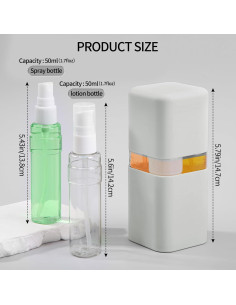 Juego de Botellas de Viaje 4 en 1 GAQWOK 50ml Aprobadas por TSA 2