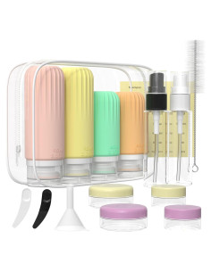 Juego de Botellas de Viaje Flatoedu 16 Piezas Aprobadas TSA