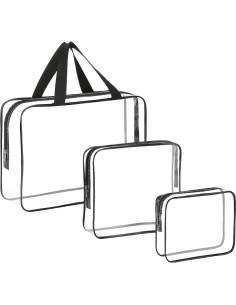 HAOGUAGUA 3 Bolsas Transparentes de Viaje para Cosméticos 2