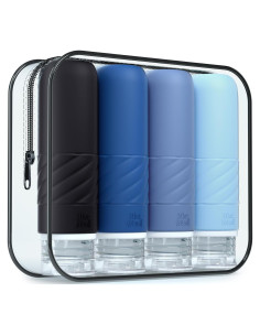Botellas de Viaje Gemice 3oz Silicona Aprobadas por TSA - 4 Piezas