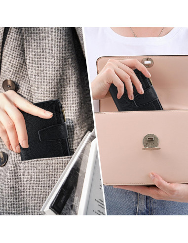 Billetera Compacta para Mujeres Airkit con Bloqueo RFID Negra
