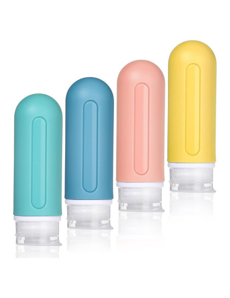 Botellas de Viaje RONRONS 89ml Silicona A Prueba de Fugas