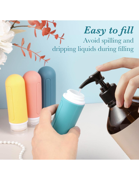 Botellas de Viaje RONRONS 89ml Silicona A Prueba de Fugas