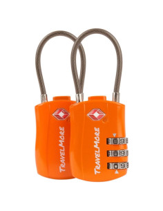 Paquete de 2 Candados de Combinación TSA TravelMore Naranja