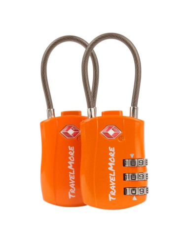 Paquete de 2 Candados de Combinación TSA TravelMore Naranja