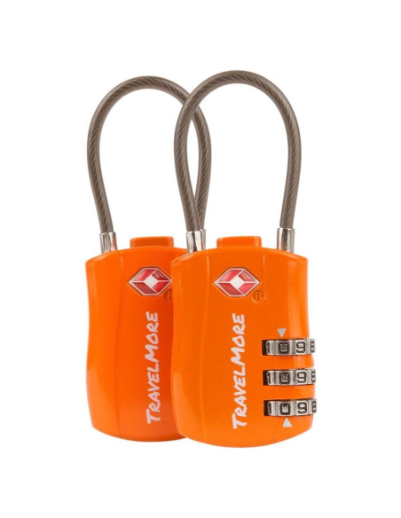 Paquete de 2 Candados de Combinación TSA TravelMore Naranja