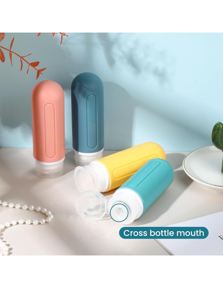 Botellas de Viaje RONRONS 89ml Silicona A Prueba de Fugas