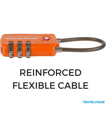 Paquete de 2 Candados de Combinación TSA TravelMore Naranja