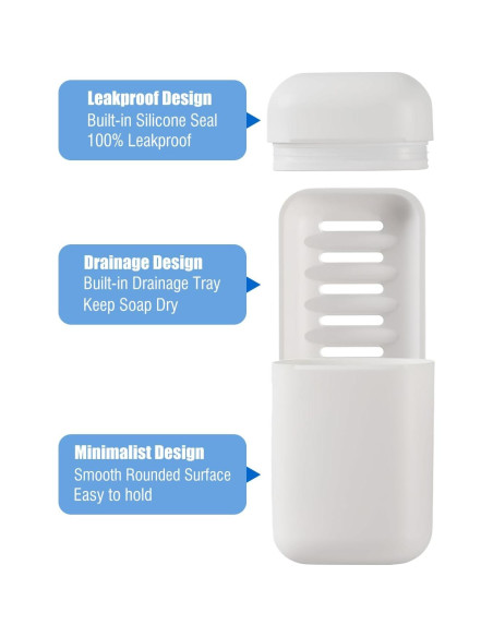 Estuche de Jabón AIMAIAIMAI Gris Compacto con Drenaje