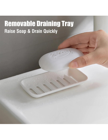 Estuche de Jabón AIMAIAIMAI Gris Compacto con Drenaje