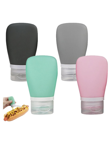 Zlongron Botellas Mini Silicona 60ml A Prueba de Fugas - 4 Piezas