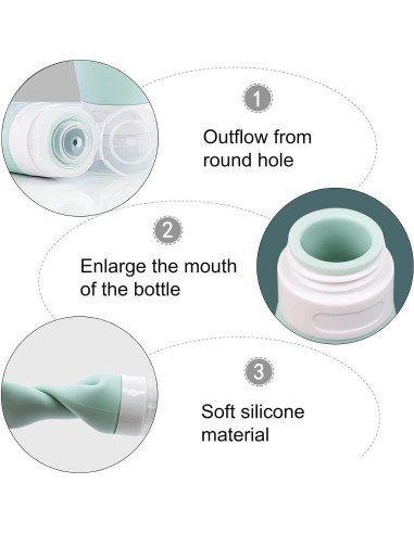 Zlongron Botellas Mini Silicona 60ml A Prueba de Fugas - 4 Piezas