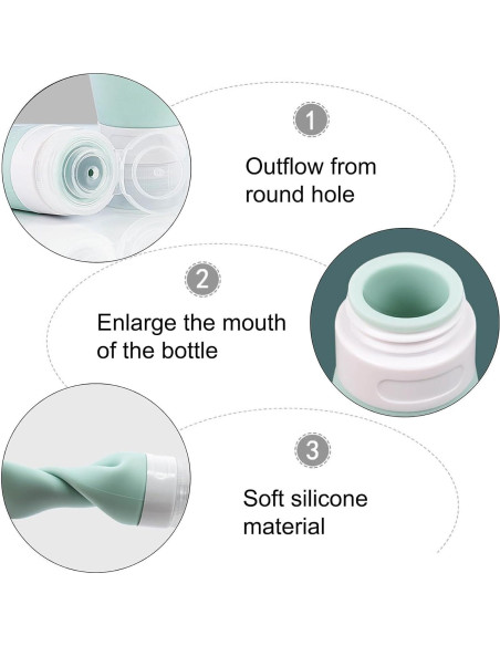 Zlongron Botellas Mini Silicona 60ml A Prueba de Fugas - 4 Piezas