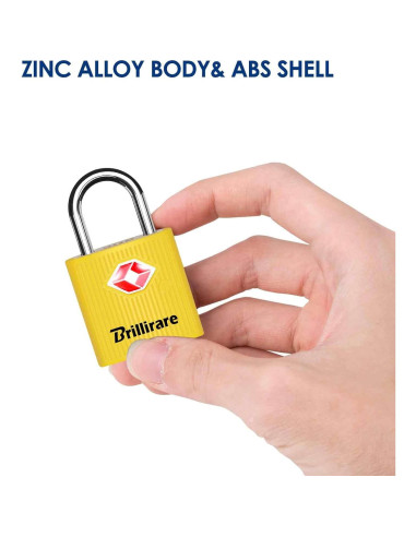 4 Candados de Equipaje TSA Brillirare Amarillo, 22.68g