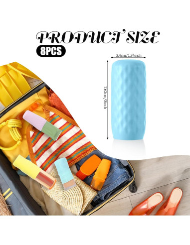 8 Fundas de Silicona para Botellas de Viaje a Prueba de Fugas