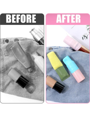 8 Fundas de Silicona para Botellas de Viaje a Prueba de Fugas