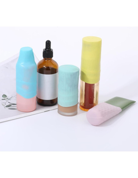 8 Fundas de Silicona para Botellas de Viaje a Prueba de Fugas