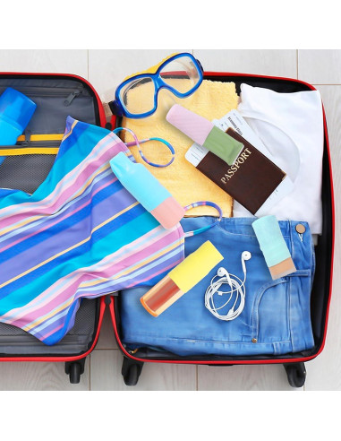 8 Fundas de Silicona para Botellas de Viaje a Prueba de Fugas