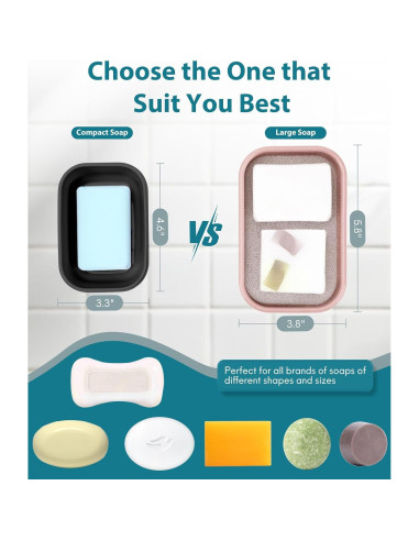 Funda de Jabón de Viaje Quatish Rosa a Prueba de Fugas