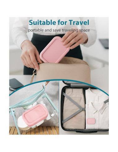 Funda de Jabón de Viaje Quatish Rosa a Prueba de Fugas