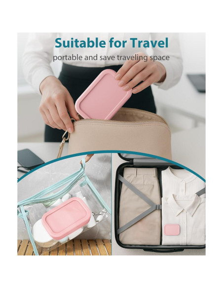 Funda de Jabón de Viaje Quatish Rosa a Prueba de Fugas