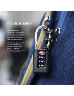 Candado TSA de Combinación UP Security para Equipaje Negro 2